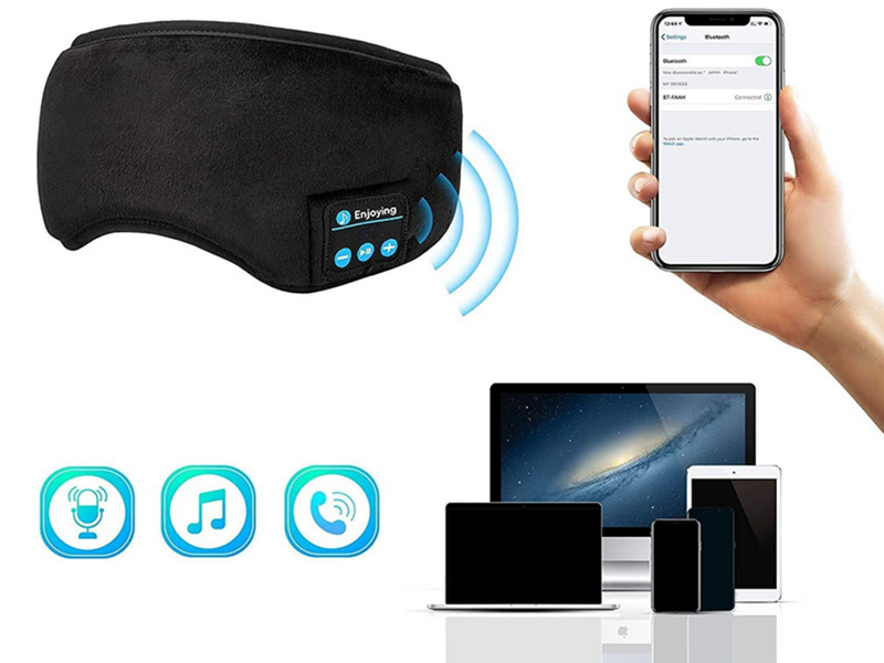 Maska na spanie so slúchadlami Bluetooth
