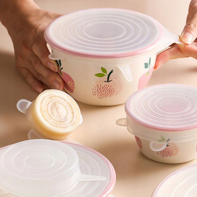 Sada silikónových vrchnákov na dózy 6ks