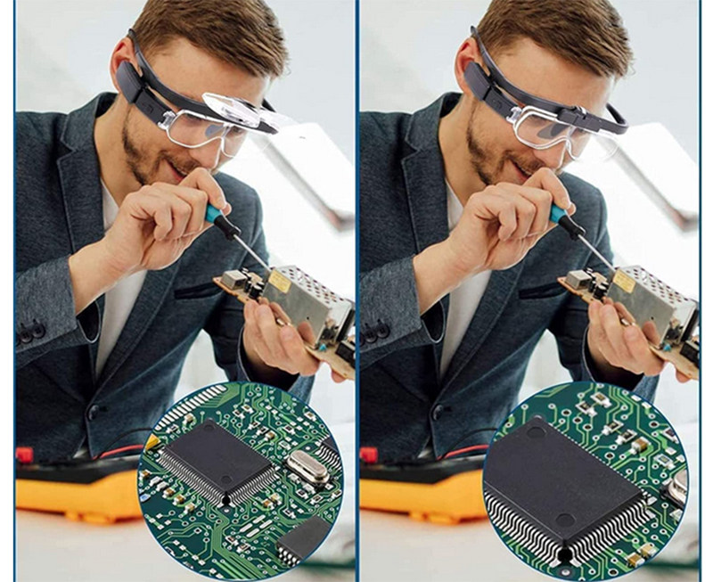 Okuliare s podsvietením so zväčšovacími šošovkami 4,5x