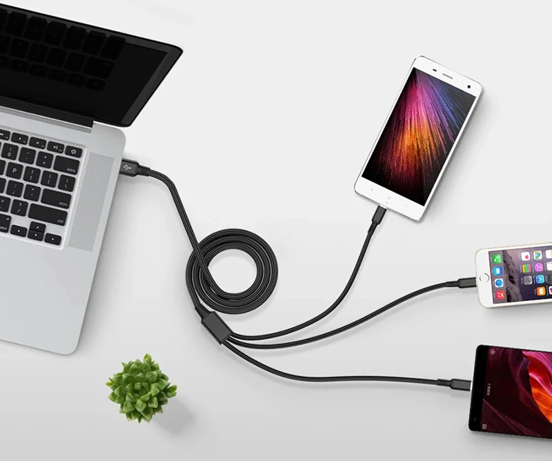USB kábel 3v1 iPhone, Micro usb, Typ C 1,2m
