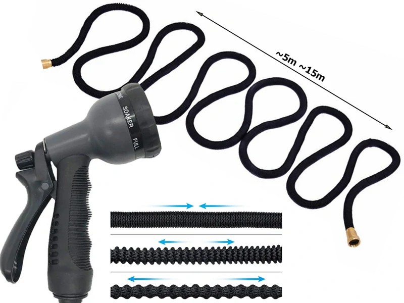 Záhradná hadica čierna 5-15 metrov