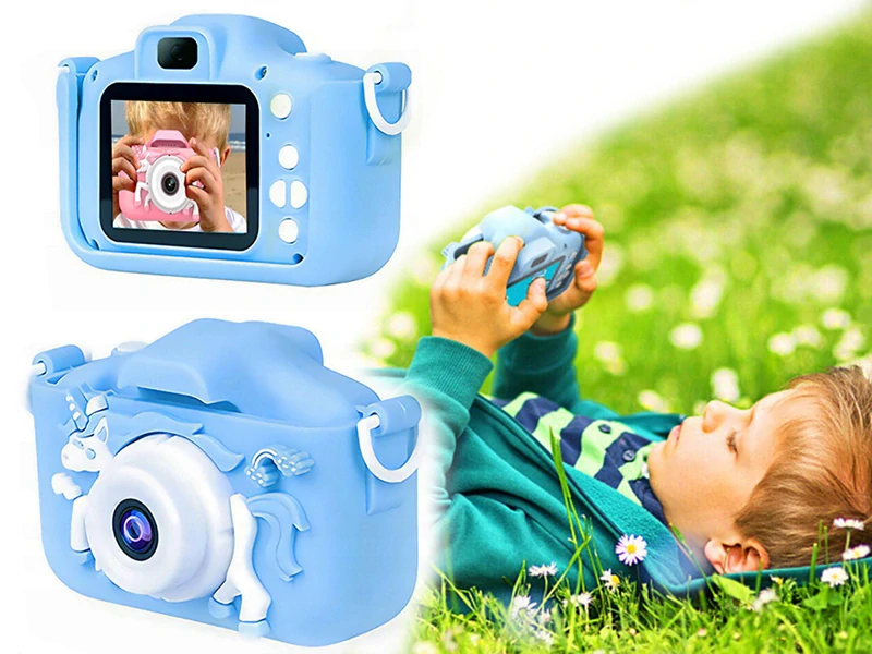 Detský digitálny fotoaparát Jednorožec modrý
