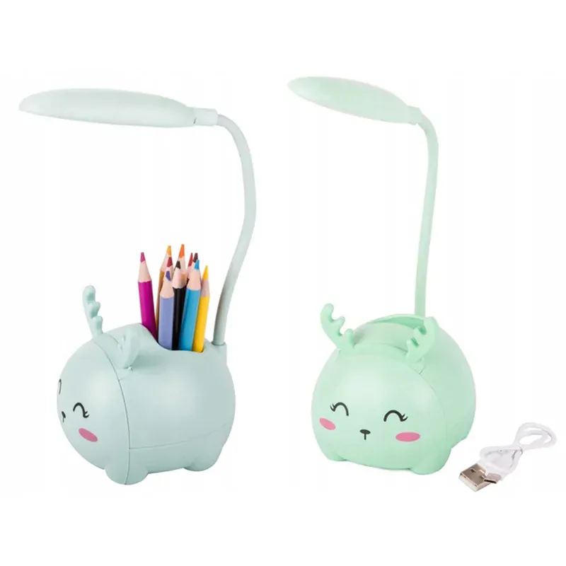 Detská LED lampa 3W so stojanom na mobil a ceruzky zelená