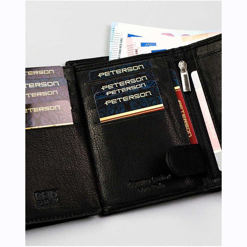 Darčeková sada PETERSON - Peňaženka s príveskom PK-1-N4 čierna/červená