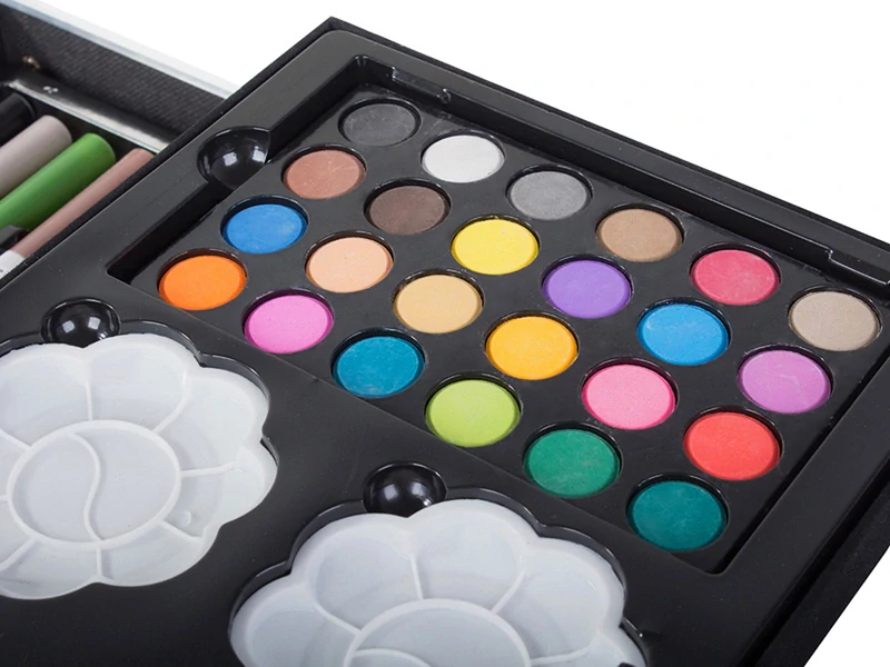 Umelecká sada na kreslenie a maľovanie v kufríku 145ks modrá