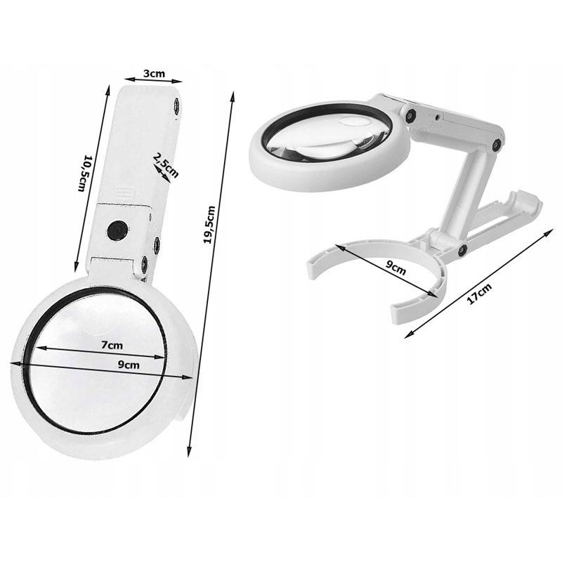 Skladacia lupa LED 5x 11x