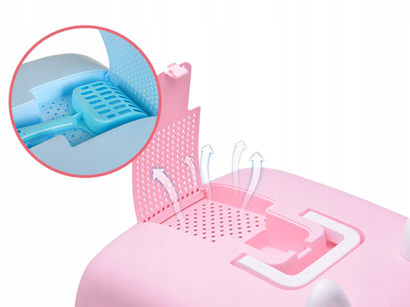 Záchod pre mačky s dvierkami a čistiacou lopatkou