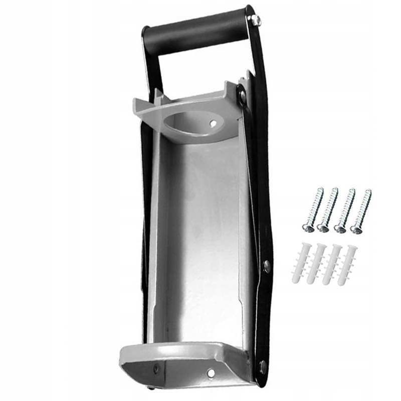 Nástenný drvič plechoviek s otváračom na fľaše