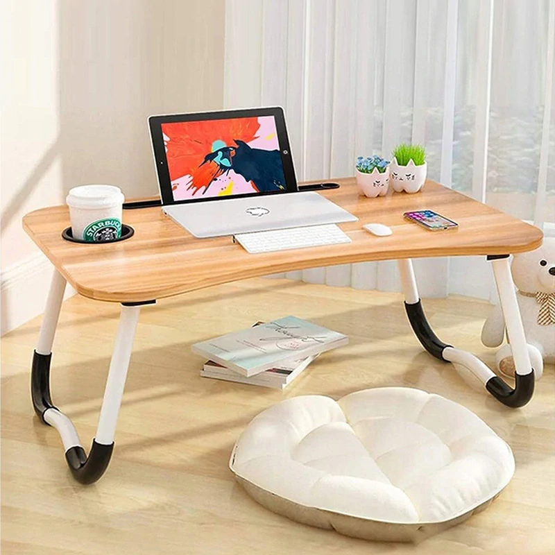 Skladací stolík na notebook 40 × 60 cm – hnedý