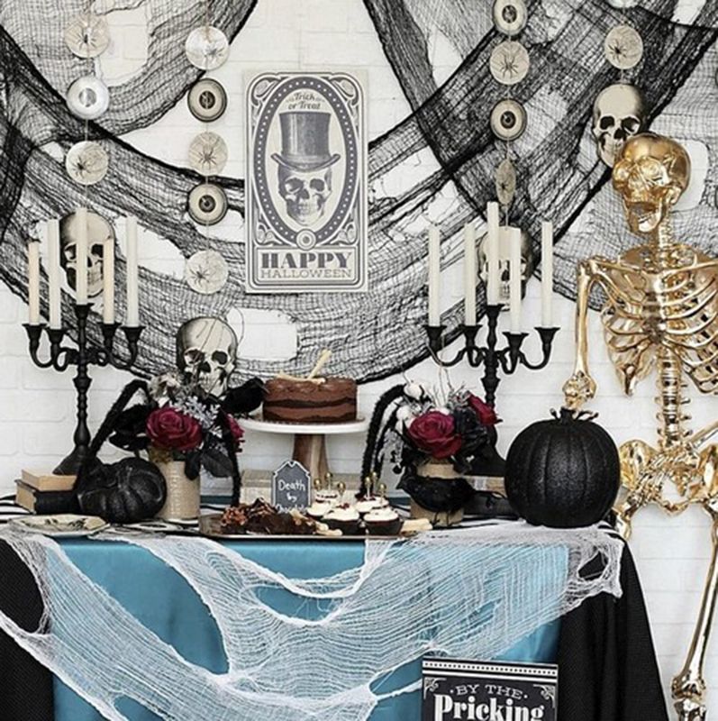 Halloweenska výzdoba Pavučina 198x76cm