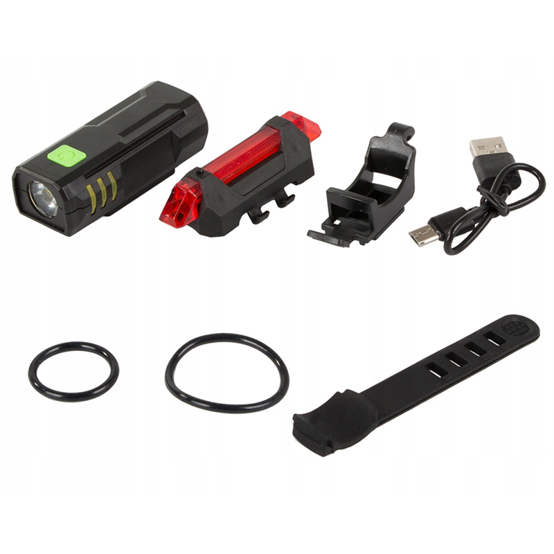 Sada zadné a predné svetlo na bicykel LED USB QX-1198