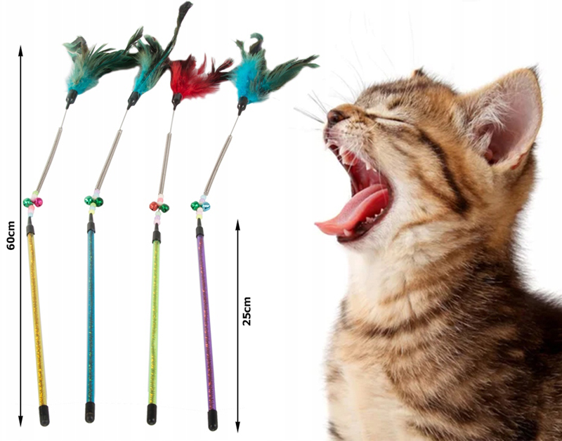 Hračka pre mačku hrkálka s pierkom