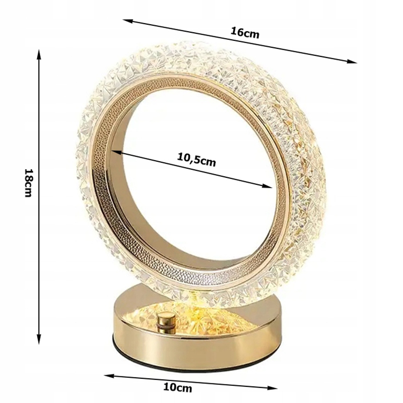 Stolná LED lampa Prsteň RGB 18cm USB