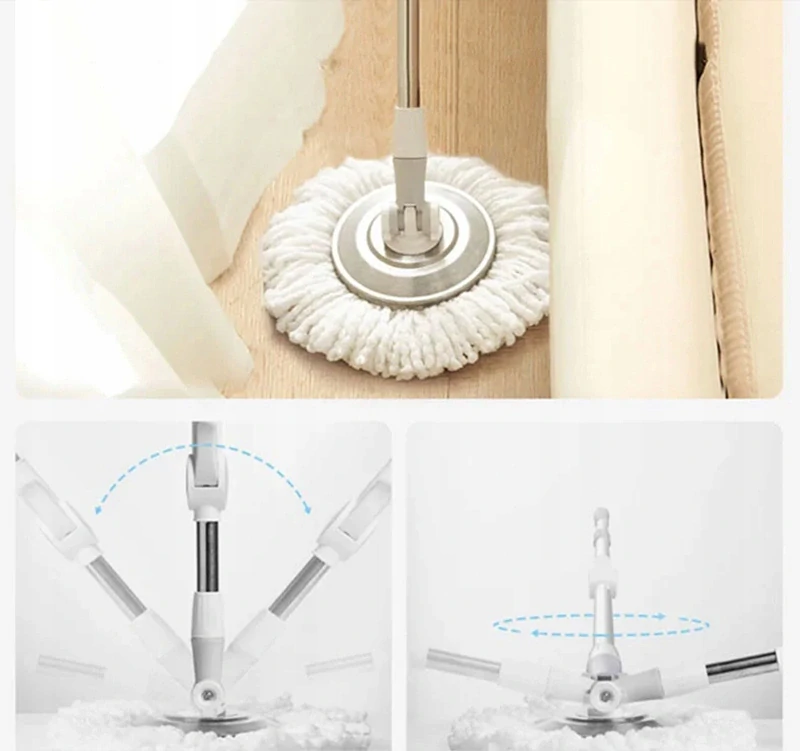 Rotačný mop s vedrom a s 2 hlavicami z mikrovlákna