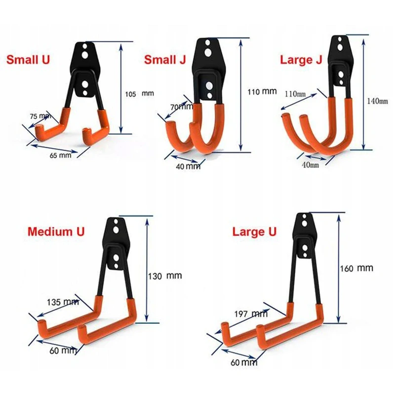 Sada garážových kovových vešiakov na bicykel a náradie 12ks