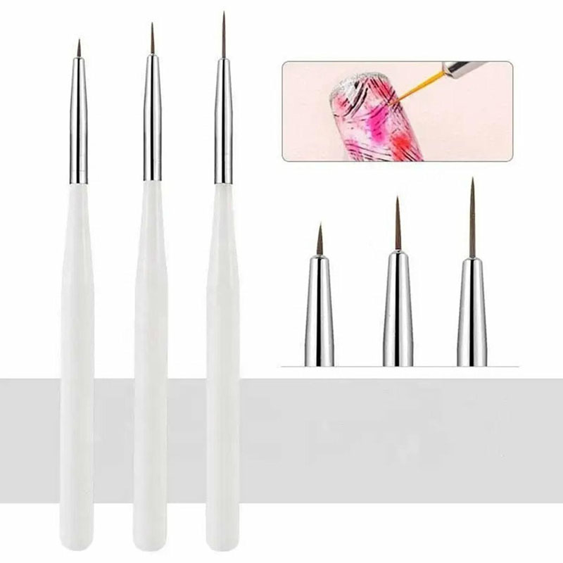 Súprava štetcov na zdobenie nechtov 3ks