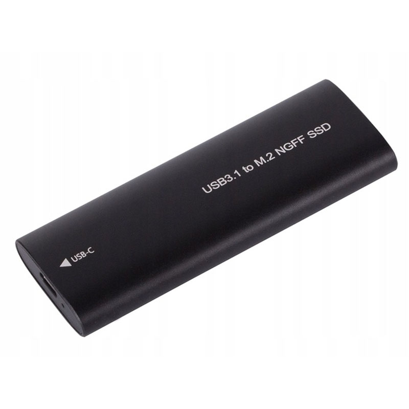 Puzdro pre M.2 SSD NGFF disk USB čierne