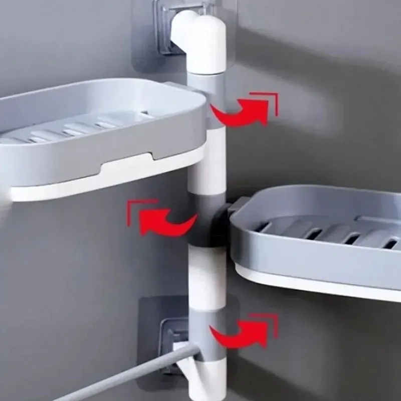 Nástenný kúpeľňový vešiak na kozmetiku otočný