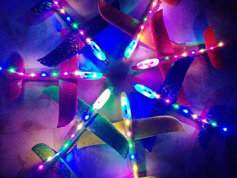 Lietadlo penové LED 47cm modré