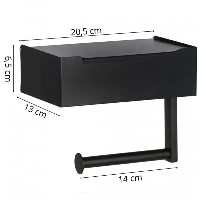 Nástenný držiak na toaletný papier so skrinkou kovový