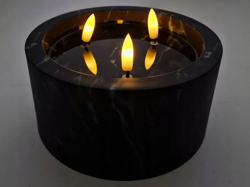 Sviečka LED s mramorovým dizajnom 15cm