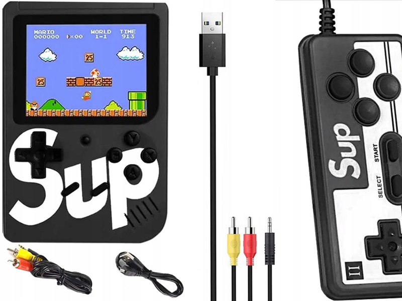 Herná konzola Sup Retro so 400 hrami čierna + ovládač navyše