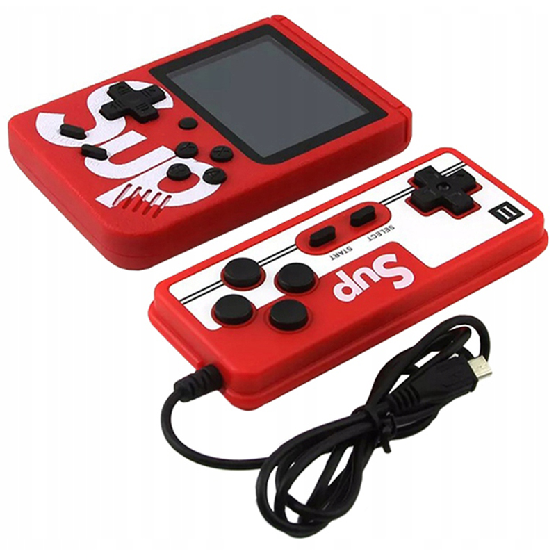 Herná konzola Sup Retro so 400 hrami červená + ovládač navyše