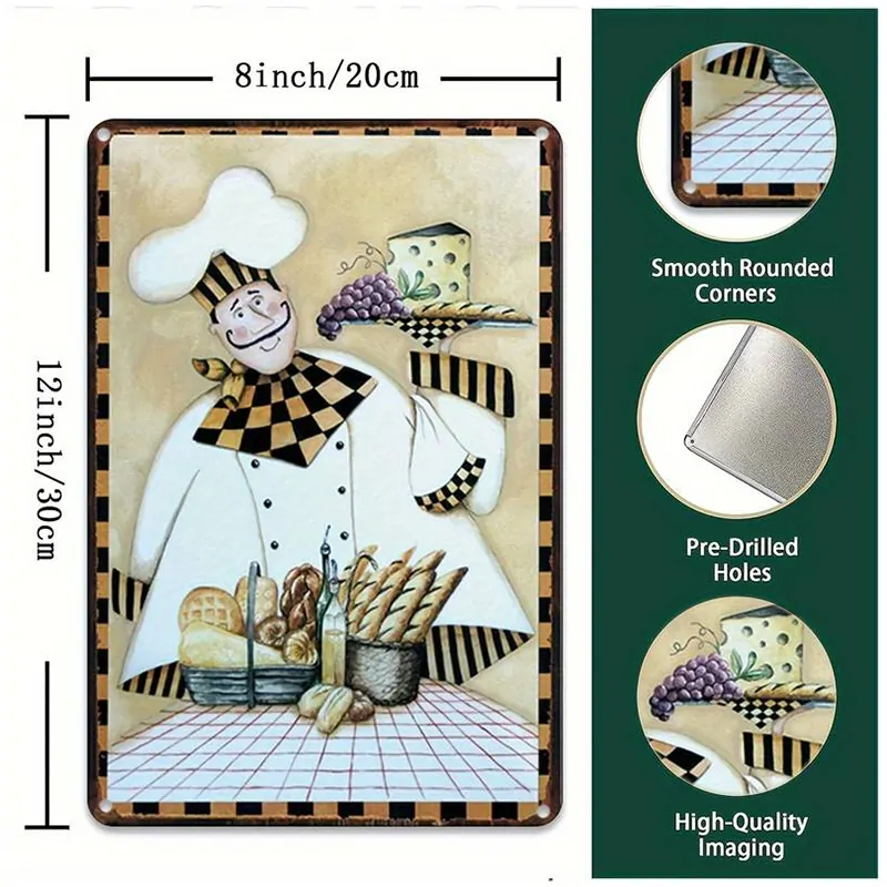 Majster Kuchár - Kovová dekoračná tabuľa 