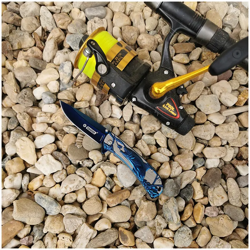 Blue Fish - Vreckový nožík kovový 3D 