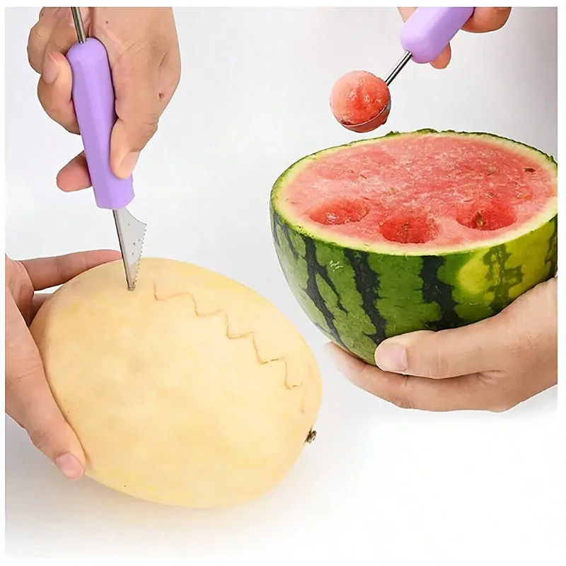 Multifunkčný krájač na krájanie a zdobenie ovocia 3v1