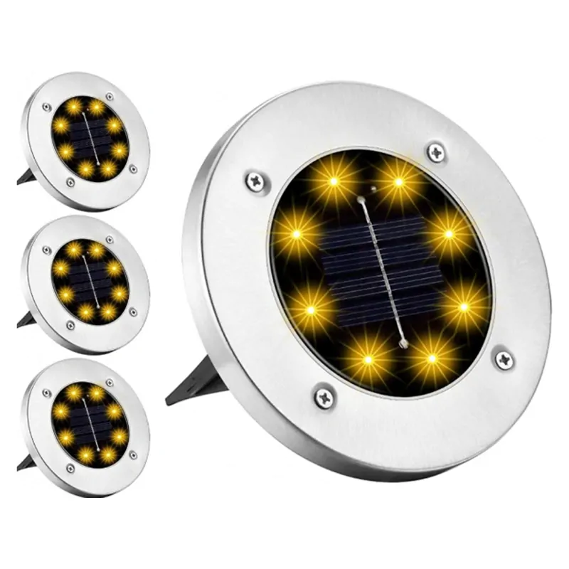 Záhradná solárna lampa 8LED - 4ks