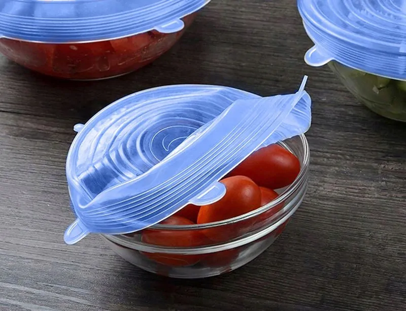 Sada silikónových vrchnákov na dózy 6ks