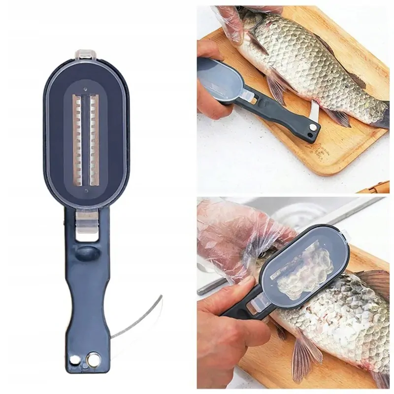 Škrabka na ryby s nožom a zásobníkom