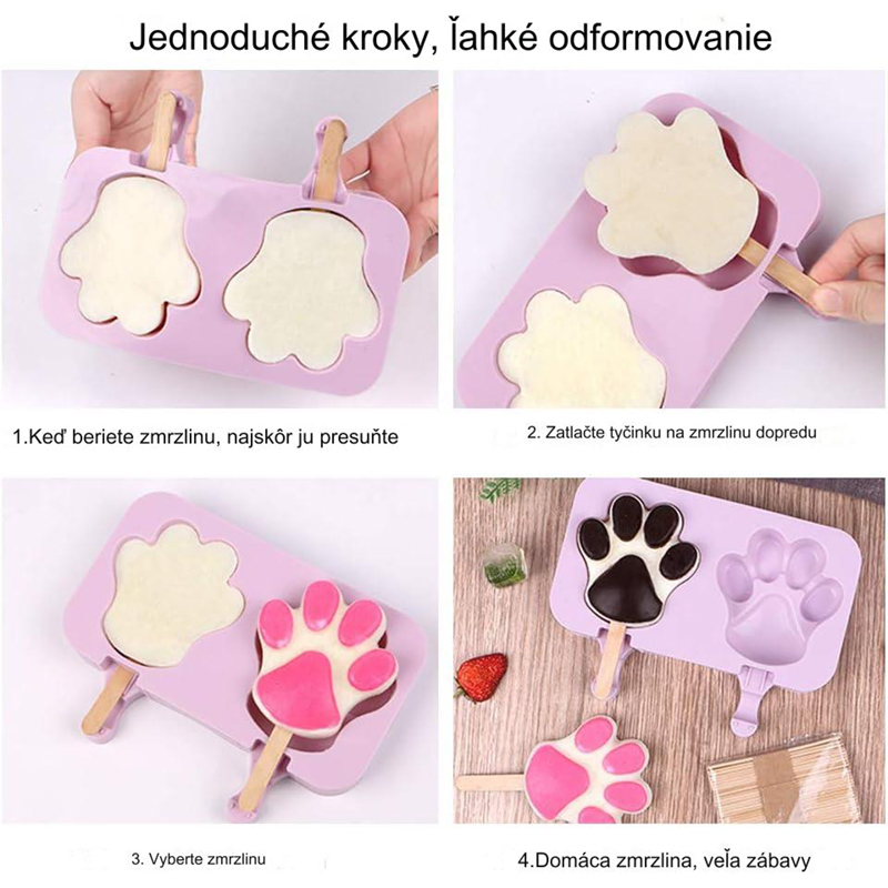 Silikónová forma na nanuky s paličkami - Labka