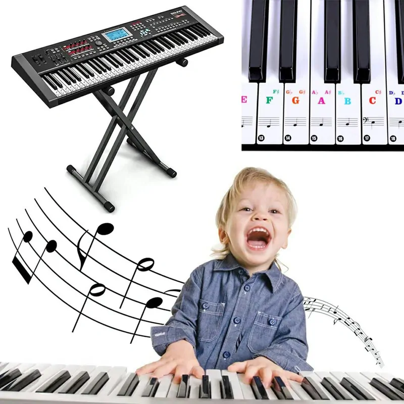 Náučné nálepky na klávesové hudobné nástroje