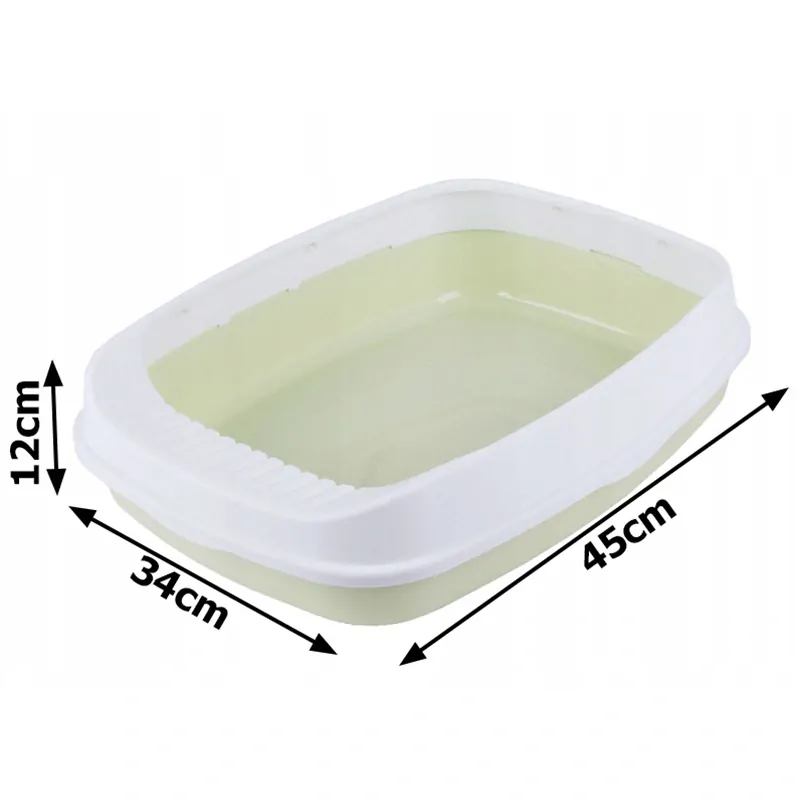 Záchod pre mačky s čistiacou lopatkou zelený