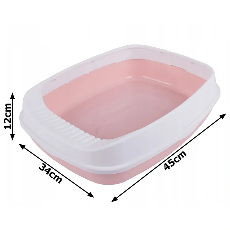 Záchod pre mačky s čistiacou lopatkou ružový