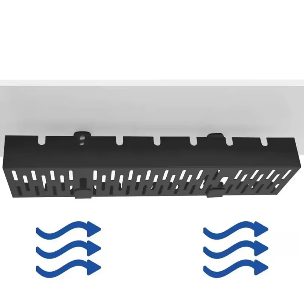 Závesný kovový organizér na káble pod pracovný stôl čierny