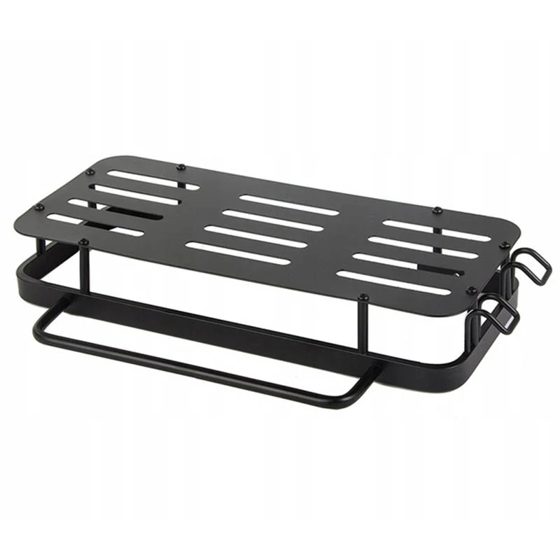 Nástenná polica do kúpeľne čierna 30x13x5cm