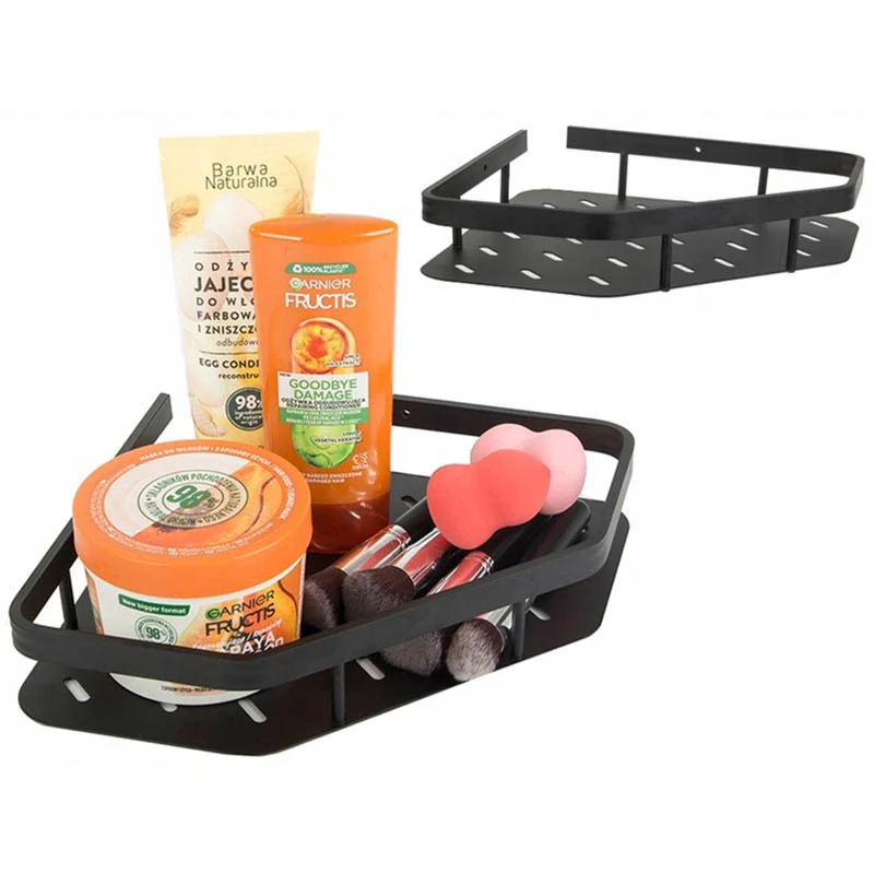 Rohová polička do kúpeľne kovová