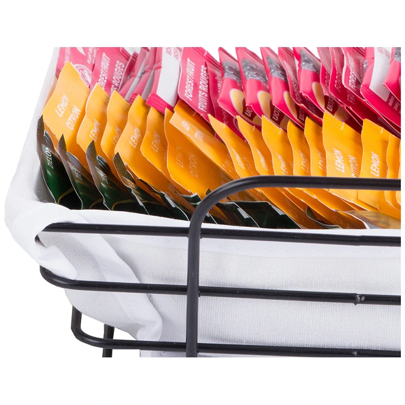 Kovový drôtený kôš na ovocie, chlieb s podstielkou