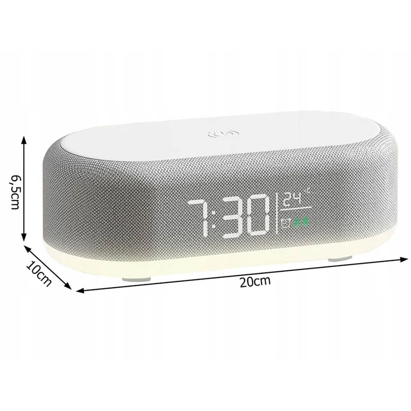 Bezdrôtová nabíjačka s budíkom 4v1 s podsvietením