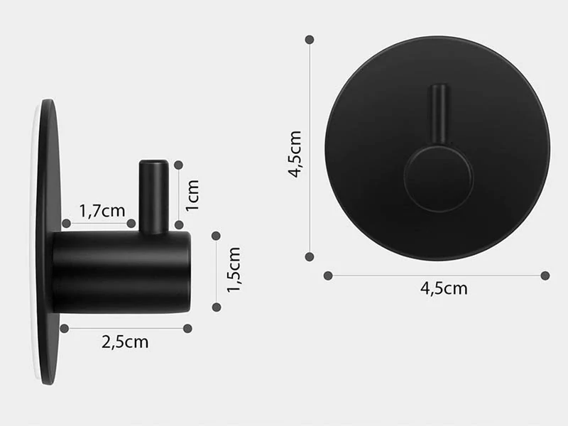 Nástenný vešiačik kovový čierny