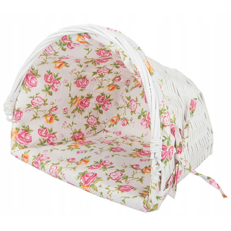 Kôš na bicykel prútený s rúčkou