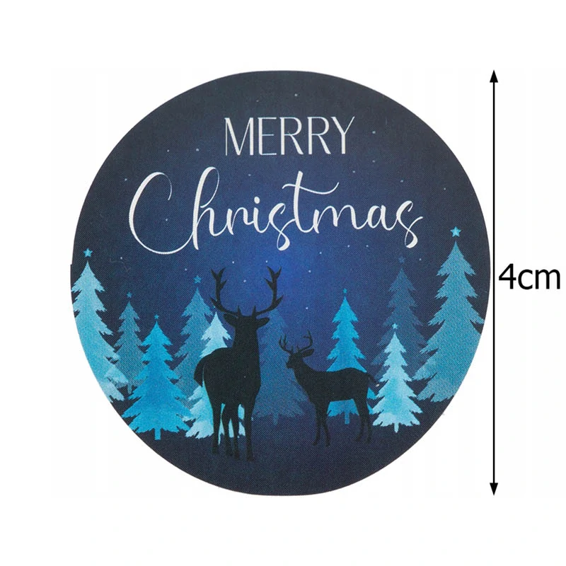 Vianočné nálepky na rolke 500ks modré