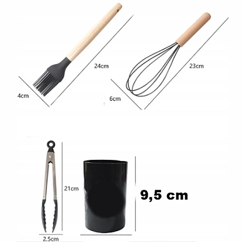 Sada kuchynského náradia zo silikónu pre deti 12ks