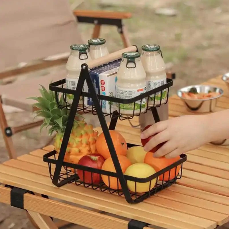 Kovový košík na ovocie dvojposchodový