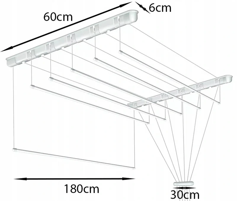 Stropný sušiak na bielizeň 180cm