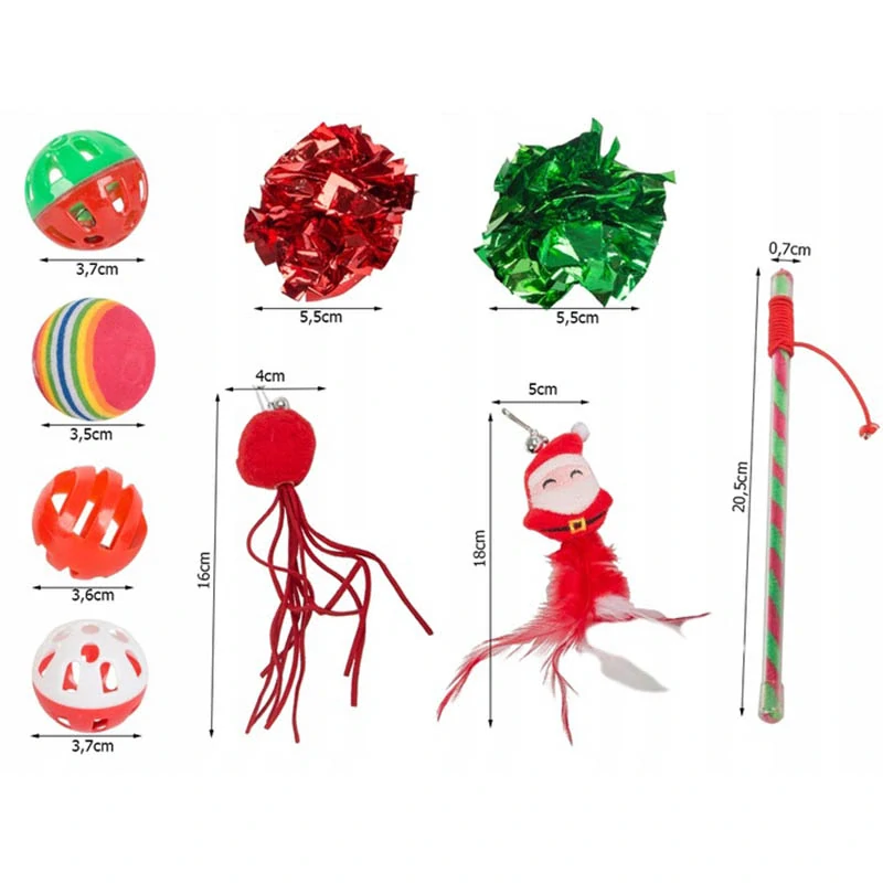 Vianočné hračky pre mačku 9ks