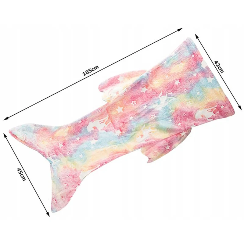 Dievčenský svietiaci teplý vak s chvostom dúhový PBY